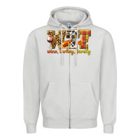 Dove Grey WTF Wine Turkey Family Zipper Hoodie - texasbilliewilder