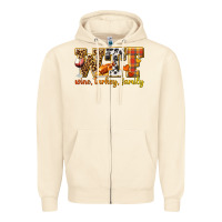 Sandshell WTF Wine Turkey Family Zipper Hoodie - texasbilliewilder