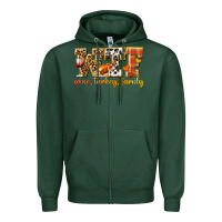 Sports Green WTF Wine Turkey Family Zipper Hoodie - texasbilliewilder
