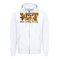 White WTF Wine Turkey Family Zipper Hoodie - texasbilliewilder