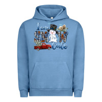 Pigment Pebble Blue I am Snow Cute Urban Hoodie - FaDigitalArtStudio