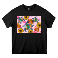 Black Sunflowers Turtle Heavy Core Tee - Artiststas
