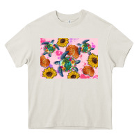 Cream Sunflowers Turtle Heavy Core Tee - Artiststas