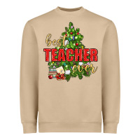 Mushroom Best Teacher Ever With Christmas Tree Heavyweight Sweatshirt - BundleAndBundleShop