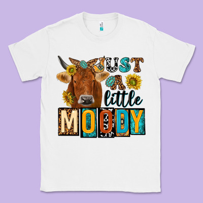 Just A Little Moody With Cow Classic Tee Designed By Nancycooperartshop