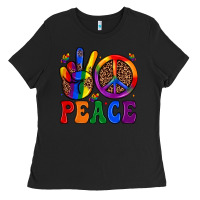 Black peace Ladies Tee - JahusDesignShop