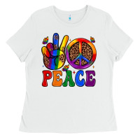 White peace Ladies Tee - JahusDesignShop