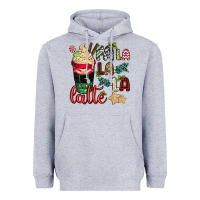 Heather Grey Fa la la la latte Heavyweight Hoodie - CowGirlArtShop