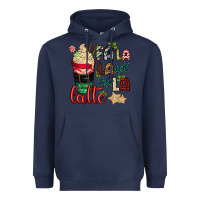 Navy Fa la la la latte Heavyweight Hoodie - CowGirlArtShop