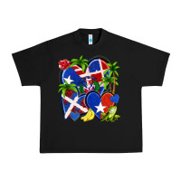 Black puerto rico with dominican republic hearts Urban Heavy Tee - NancyCooperArtShop