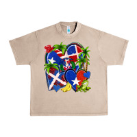 French Oak puerto rico with dominican republic hearts Urban Heavy Tee - NancyCooperArtShop