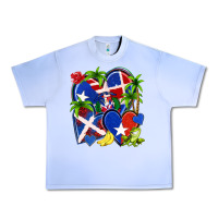 Grape Ice puerto rico with dominican republic hearts Urban Heavy Tee - NancyCooperArtShop