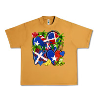 Peanut Butter puerto rico with dominican republic hearts Urban Heavy Tee - NancyCooperArtShop