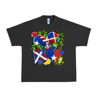 Pigment Black puerto rico with dominican republic hearts Urban Heavy Tee - NancyCooperArtShop