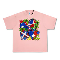 Salmon puerto rico with dominican republic hearts Urban Heavy Tee - NancyCooperArtShop