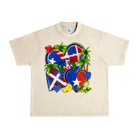 Sandshell puerto rico with dominican republic hearts Urban Heavy Tee - NancyCooperArtShop
