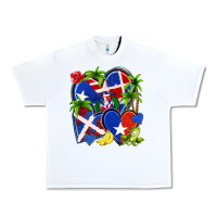 White puerto rico with dominican republic hearts Urban Heavy Tee - NancyCooperArtShop