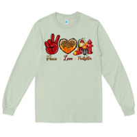 Matcha Peace Love Firefighter Long Sleeve Tee - BundleAndBundleShop