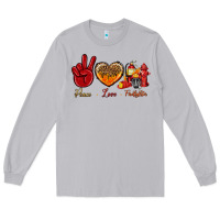 Moon Dust Peace Love Firefighter Long Sleeve Tee - BundleAndBundleShop