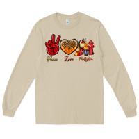 Mushroom Peace Love Firefighter Long Sleeve Tee - BundleAndBundleShop