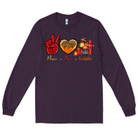 Plum Peace Love Firefighter Long Sleeve Tee - BundleAndBundleShop