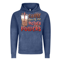 Vintage Denim coffee gives me mother powers Vintage Hoodie - MaliasSmallBusiness