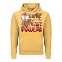 Vintage Mustard coffee gives me mother powers Vintage Hoodie - MaliasSmallBusiness
