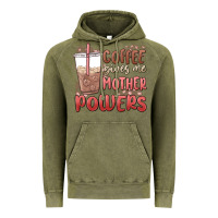 Vintage Olive coffee gives me mother powers Vintage Hoodie - MaliasSmallBusiness