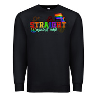 Black Straight agains hate Premium Sweatshirt - CowGirlArtShop