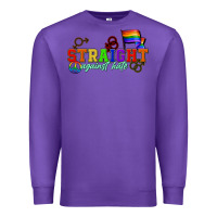 Purple Straight agains hate Premium Sweatshirt - CowGirlArtShop