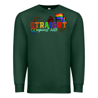 Sports Green Straight agains hate Premium Sweatshirt - CowGirlArtShop