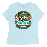 Baby Blue Christmas feliz navidad Ladies Tee - Artiststas