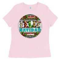 Bubblegum Pink Christmas feliz navidad Ladies Tee - Artiststas