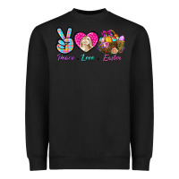 Black Peace Love Easter Heavyweight Sweatshirt - BundleAndBundleShop