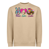 Mushroom Peace Love Easter Heavyweight Sweatshirt - BundleAndBundleShop