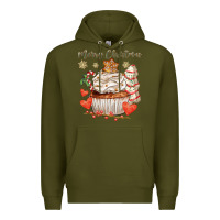 Army Green merry christmas cupcake Premium Hoodie - CowGirlArtShop