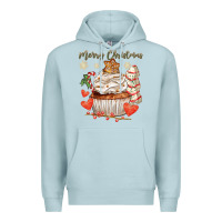 Blue Mist merry christmas cupcake Premium Hoodie - CowGirlArtShop