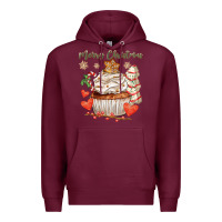 Burgundy merry christmas cupcake Premium Hoodie - CowGirlArtShop