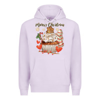 Lilac merry christmas cupcake Premium Hoodie - CowGirlArtShop