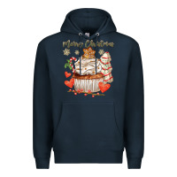 Navy merry christmas cupcake Premium Hoodie - CowGirlArtShop