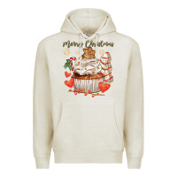 Oatmeal Heather merry christmas cupcake Premium Hoodie - CowGirlArtShop