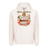 Pale Pink merry christmas cupcake Premium Hoodie - CowGirlArtShop