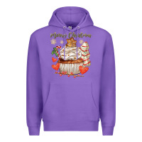 Purple merry christmas cupcake Premium Hoodie - CowGirlArtShop
