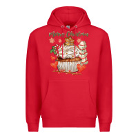 Red merry christmas cupcake Premium Hoodie - CowGirlArtShop