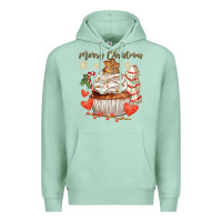 Seafoam merry christmas cupcake Premium Hoodie - CowGirlArtShop