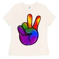 Bone pride peace hand Ladies Tee - JahusDesignShop