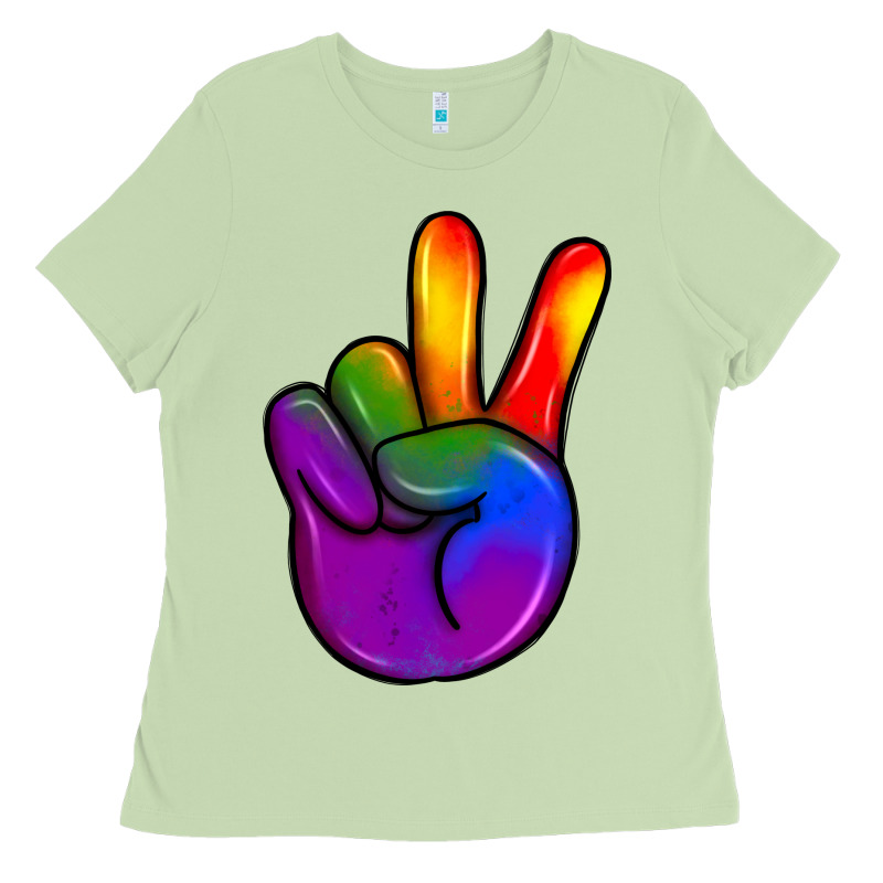 Pride Peace Hand Ladies Tee by JahusDesignShop | Teevron