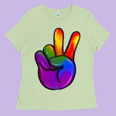 Pride Peace Hand Ladies Tee Designed By Jahusdesignshop