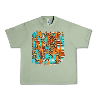 Oil Green serape with leopard pattern Urban Heavy Tee - NancyCooperArtShop