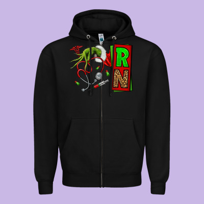 Christmas Character  Nurse Zipper Hoodie Designed By Nancycooperartshop